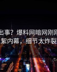 网红又出事？爆料网暗网刚刚曝出花絮内幕，细节太炸裂