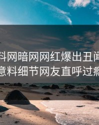 本周爆料网暗网网红爆出丑闻，出乎意料细节网友直呼过瘾