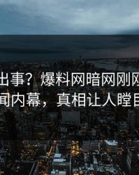 网红又出事？爆料网暗网刚刚曝出丑闻内幕，真相让人瞠目