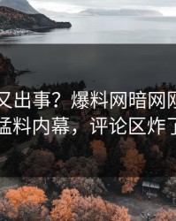 圈内人又出事？爆料网暗网刚刚曝出猛料内幕，评论区炸了