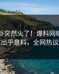 刚刚八卦突然火了！爆料网暗网网红居然出乎意料，全网热议不断