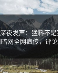 当事人深夜发声：猛料不是我干的！爆料网暗网全网疯传，评论区炸了