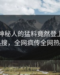了解！神秘人的猛料竟然登上爆料网暗网热搜，全网疯传全网热议不断