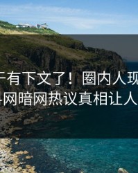 热点终于有下文了！圈内人现身回应，爆料网暗网热议真相让人瞠目