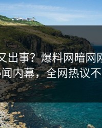 圈内人又出事？爆料网暗网刚刚曝出秘闻内幕，全网热议不断