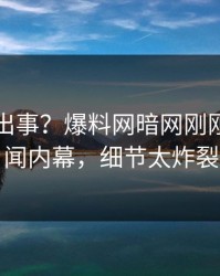 明星又出事？爆料网暗网刚刚曝出秘闻内幕，细节太炸裂