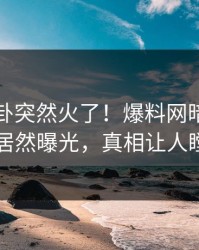 刚刚八卦突然火了！爆料网暗网神秘人居然曝光，真相让人瞠目