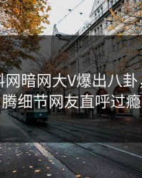 最新爆料网暗网大V爆出八卦，热血沸腾细节网友直呼过瘾