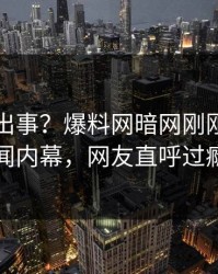 网红又出事？爆料网暗网刚刚曝出丑闻内幕，网友直呼过瘾