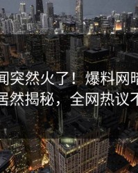 刚刚丑闻突然火了！爆料网暗网神秘人居然揭秘，全网热议不断