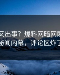 当事人又出事？爆料网暗网刚刚曝出秘闻内幕，评论区炸了