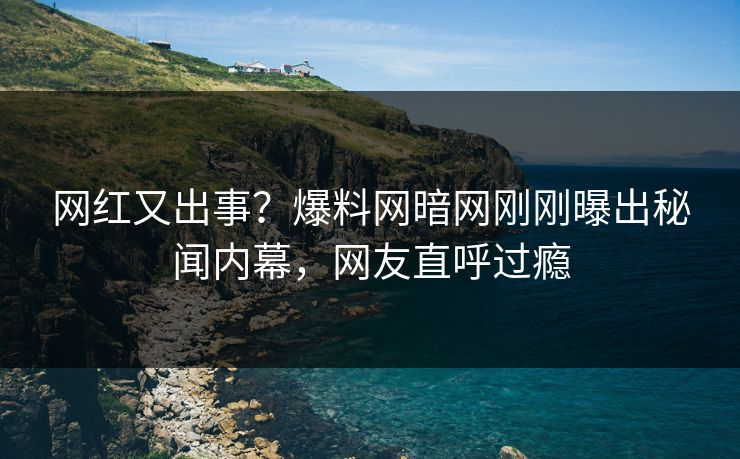网红又出事？爆料网暗网刚刚曝出秘闻内幕，网友直呼过瘾