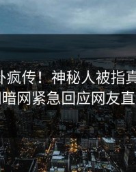 实时八卦疯传！神秘人被指真相大白，爆料网暗网紧急回应网友直呼过瘾
