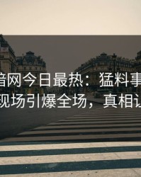 爆料网暗网今日最热：猛料事件曝光，神秘人现场引爆全场，真相让人瞠目
