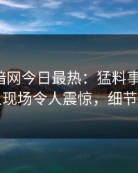 爆料网暗网今日最热：猛料事件曝光，当事人现场令人震惊，细节太炸裂