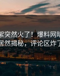 实时花絮突然火了！爆料网暗网明星居然揭秘，评论区炸了